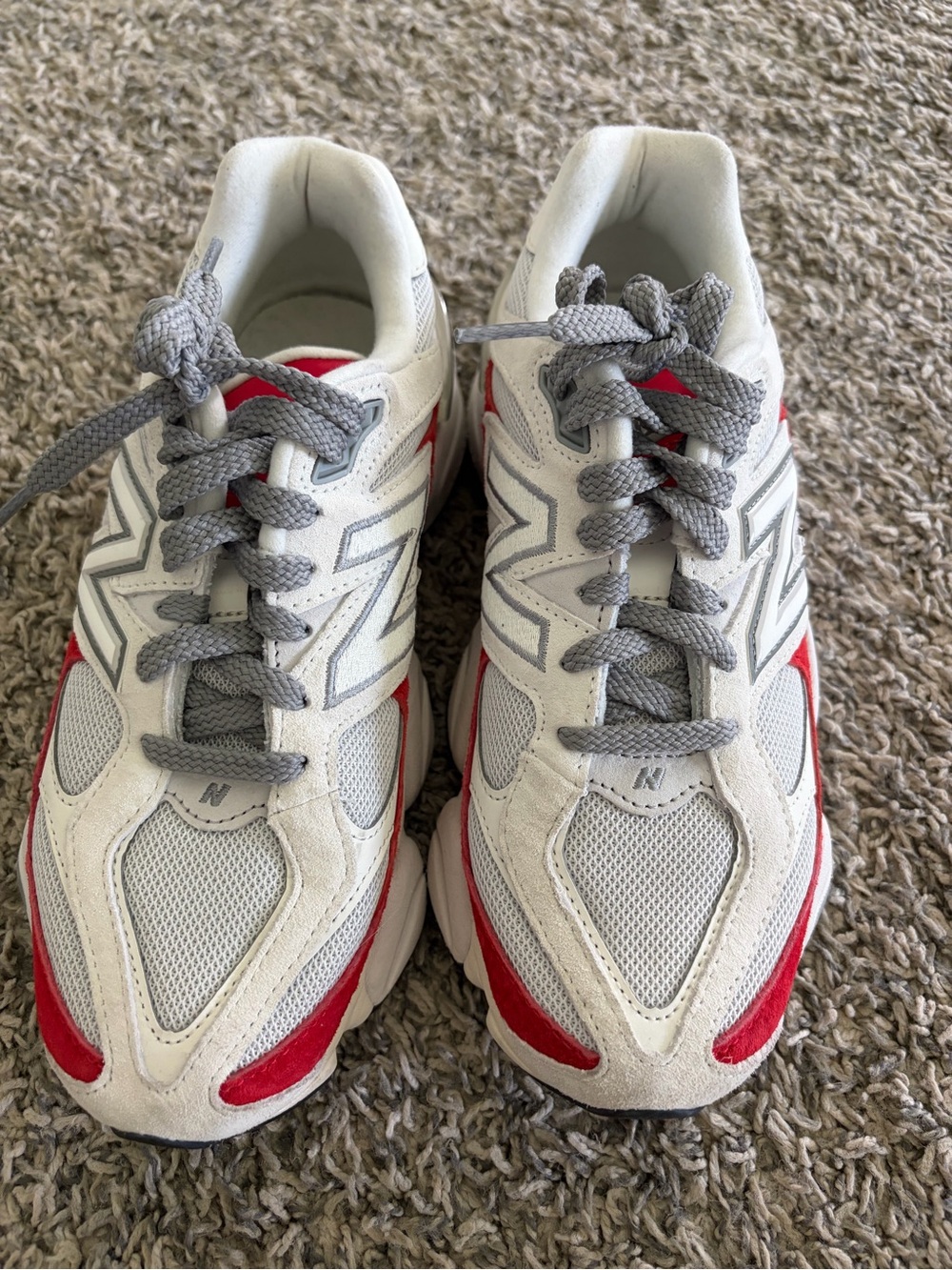 New Balance White & Red Athletic Sneakers - Picture 2 of 5